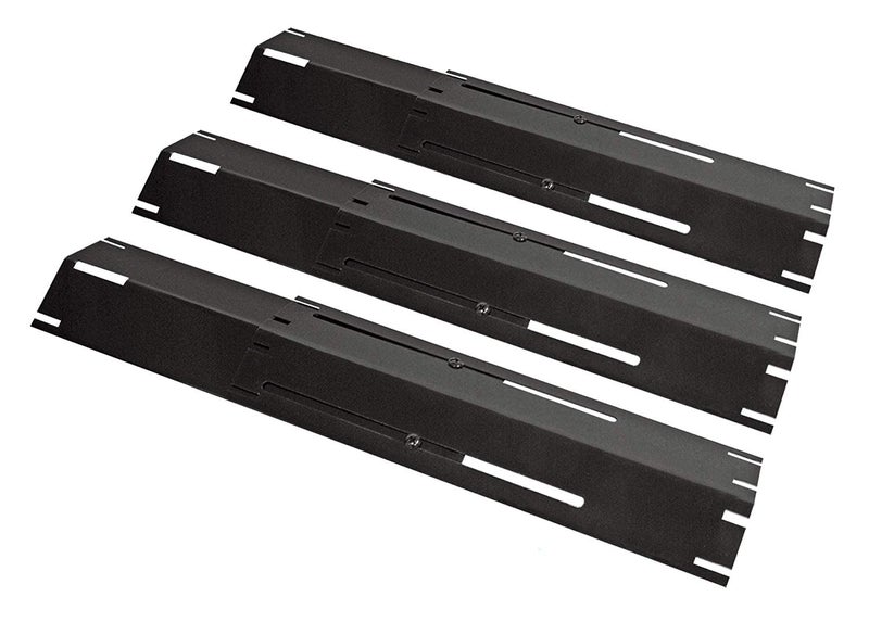 Unicook Heavy Duty Adjustable Porcelain Steel Grill Heat Plate Shield Replacement, Heat Tent, Flavorizer Bar, Burner Cover, Flame Tamer for Gas Grill, Extends from 11.75" up to 21" L, 3 Pack - Image 1